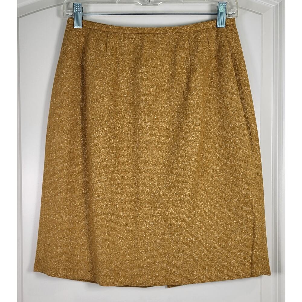 Petite Sophisticate Vintage Goldenrod Tweed Skirt Suit - Vintage - Size 8 - Picture 10 of 15